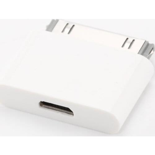 100pcs Micro 2.0 USB V8 Female to 30Pin Charging Adapter Converter Micro usb Cable Charger Adapter For iPhone4 4S touch4 iPad2 3