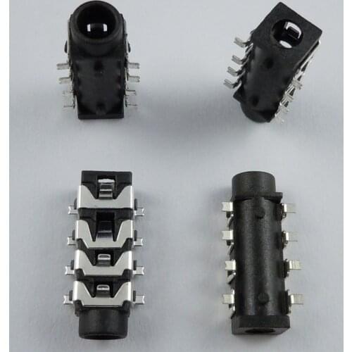 100pcs SMT 8Pin 3.5mm Stereo Audio Socket Phone Jack Connector Two channels 8-Pin PCB Mount PJ303E