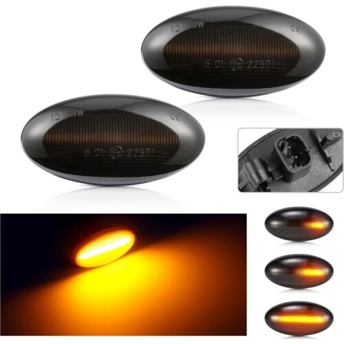 2pcs Dynamic LED Sequential Blinker Side Marker Light For Peugeot 307 407 607 107 206 Citroen C1 C2 C3 C5 C6 Partner Expert