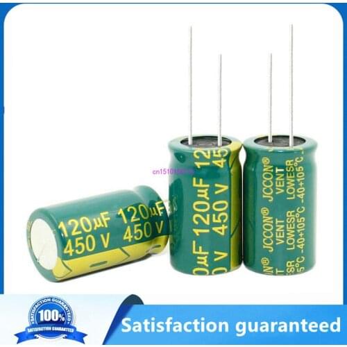 20PCS New Original High Frequency and Low Resistance 450V 120UF 120UF 450V Electrolytic Capacitor volume 18*30MM best quality
