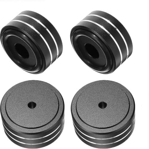 4Pcs Anti-shock Speaker Feet Pad Black Anodized HIFI AMP Solid Aluminum Isolation Turnable Feet Pads DAC 40x20mm