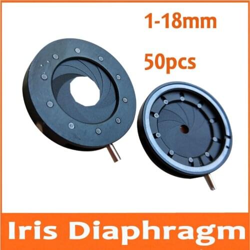 50pcs 1-18mm Adjustable Amplifying Optical Digital Camera Microscope Adapter Iris Diaphragm Aperture Condenser with 10 Leaves