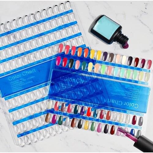 60/120Colors Nail Art Swatch Oval Nail Polish Glue Transparent Clear Display Board Nail Art Practice Tool