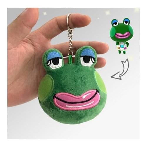 Anime Animal Crossing Green Frog Jambette Cosplay Cute Mini Plush Dolls Dango Keychain Toy Bag Pendant Keyring Gift 8cm