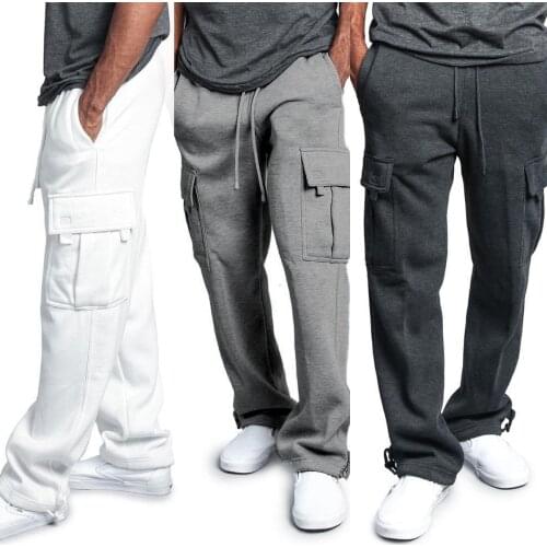 Jogging Pants Men 2021 New Running Sport Pants Pure Color Active Joggers Running Sports Pants Men Hip Hop Loose Fit Sweatpants