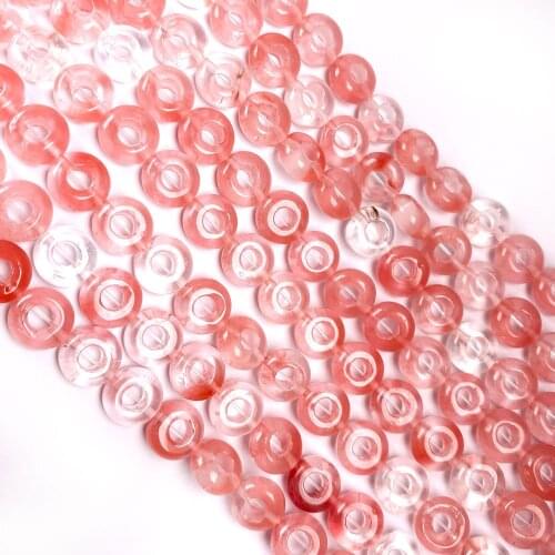 1 Strand 20Pcs 10x4mm Red Cherry Quartz Large Hole Beads For DIY Jewelry Making Accessories 15.5Inch Exquisite Gift