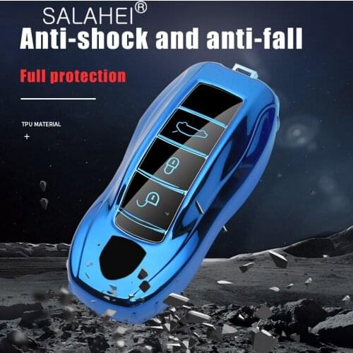 Car Key Cases Cover For Porsche Panamera Macan Cayenne Carrera Boxster Cayman 911 970 981 991 918 Soft TPU Remote Shell Holder