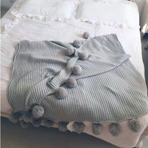 Nordic Line Balls Thread Blankets Cotton Knitted Blanket For Sofa Home Bed Car Plane Soft Adults Kids Blanket Decorative Covers