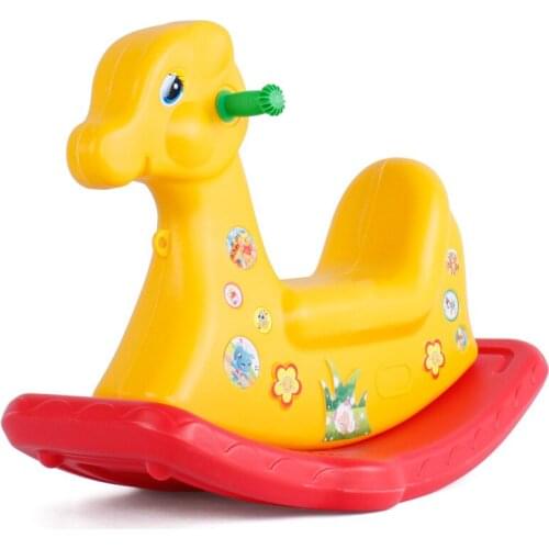 Ride on Toys Baby Rocking Horse Kindergarten Family Amusement Park Trojan Thickened Plastic Indoor Toys for Kids