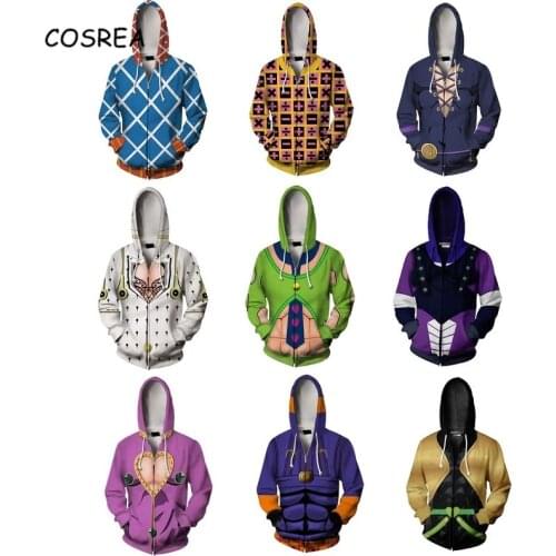 Jojo Bizarre Adventure Hoodie Sweatshirt Kira Yoshikage Jonathan Joestar Joseph Joestar Kujo Jotaro Cosplay Costume
