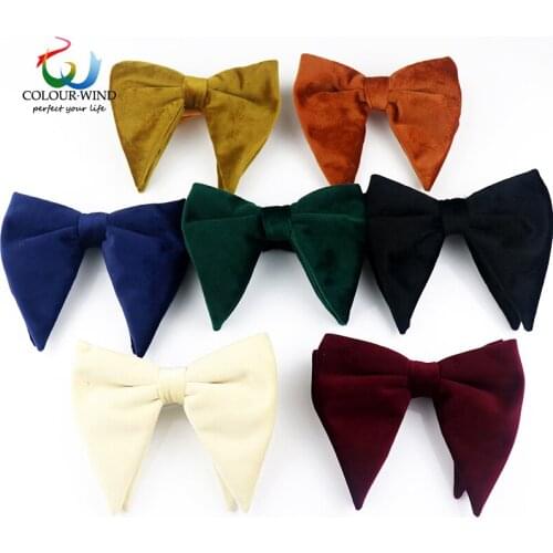 Classic Collections Big Bow Ties For Women Men Micro Suede Bowtie Solid Corduroy Butterfly Soft 13*12cm Wedding Party Gravata
