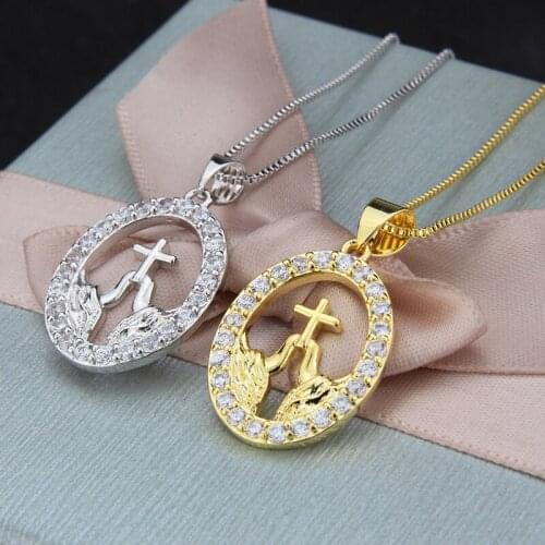 SUNSLL gold/silver Color copper necklace white cubic zirconia necklace oval pendant necklace women necklace fashion jewelry gift