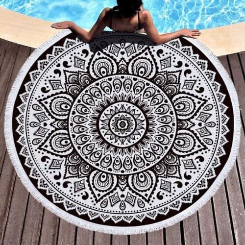 Microfiber Round Fabric Bath Beach Towels Round Large Yoga Towel With Beach Mat Blanket Living Room Cover Home Decorative