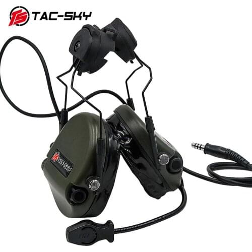 TAC-SKY TEA Hi-Threat 1 silicone earmuffs helmet bracket version outdoor Airsoft noise reduction pickup tactical headset - FG