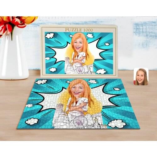 Personalized Woman Architect Caricature of 1000 Piece Professional Puzzle-1