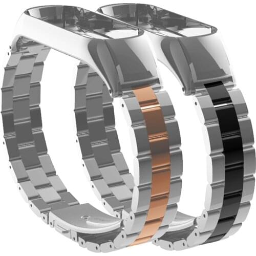 Strap Xiaomi Mi band 4 3 Replacement Band 16-22CM Double Elastic Buckle Stainless Steel Metal Wrist Wristband Watchband Bracelet
