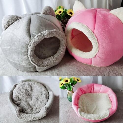 Foldable Cat Cave Tent House Kennel Removable Sleeping Pad Soft Nest For Cat Kitten Cozy Indoor Cat Bed Cama Gato