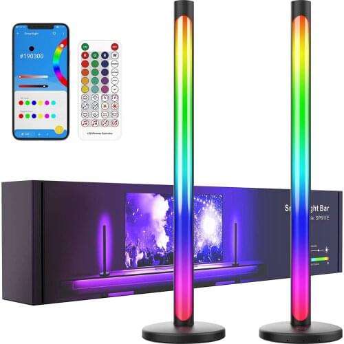 Ambient Lighting Bars,Music Sync Smart LED Light Bar with App & Remote Control,Multi-Mode Bluetooth Play RGB Light Bar with Time