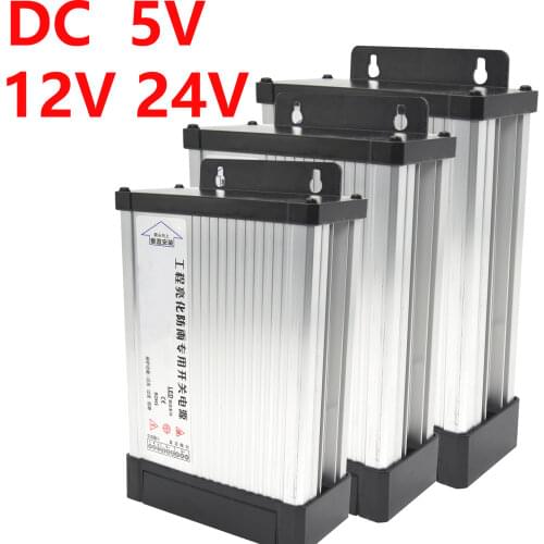 Rainproof Switching Power Supply DC12V 24V 5V LED Outdoor Lighting Transformers 10A 15A 20A Outdoor Rainproof SMPS