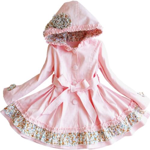 Windbreaker for girls spring autumn kids long-sleeved coat 3-11 Years Baby girl long section fashion childrens Outwear clothes