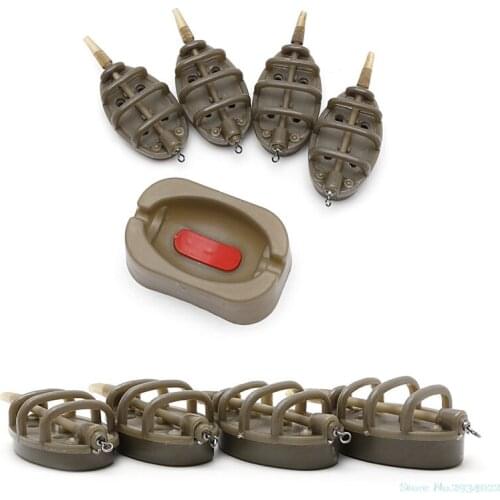 New Inline Method Carp Fishing Feeder 4 Feeders 15/20/25/35g or 30/40/50/60g Mould Set fish tools Drop Ship