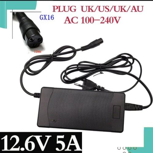 12.6V 5A charger fast charging 18650 lithium ion lithium battery pack charger 12.6V charger 3 pin inline connector Good quality