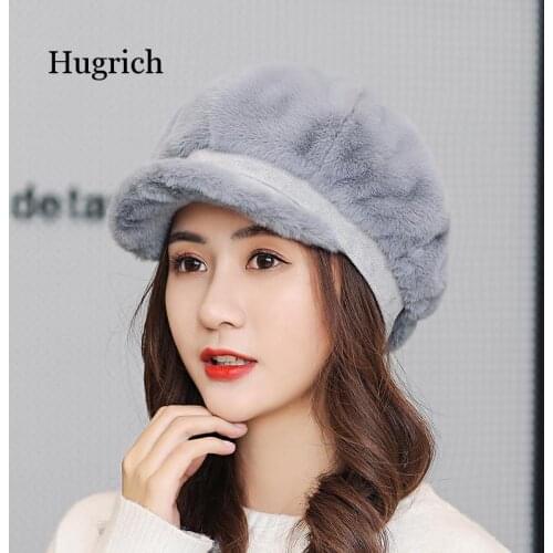 Womens Mink Velvet Beret Winter Beret Hat for Women Autumn Winter Famale Hat Fashion Lady Beret Cap