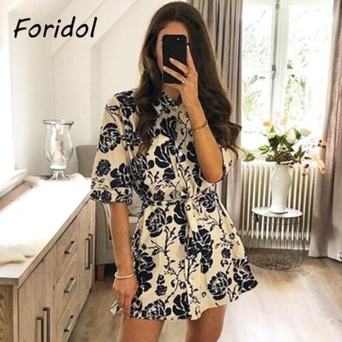 Casual Loose Women Floral Print Dress Spring Autumn Half Sleeve A Line Dress Elegant Chic Dress Chinese Style Vestidos De Mujer