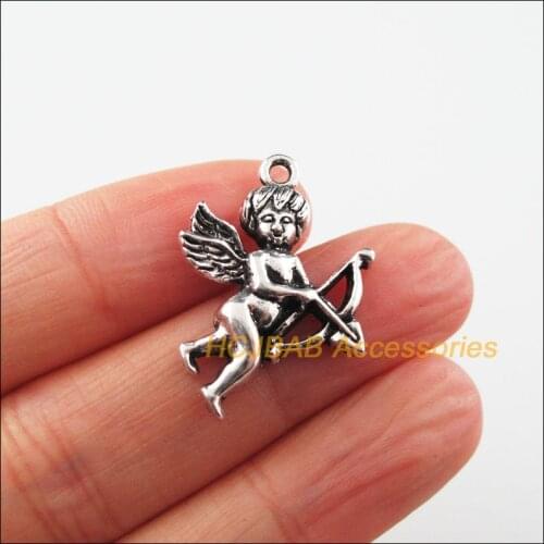 12 New Angel Charms Tibetan Silver Tone Lovely Cupid Pendants 21x28mm