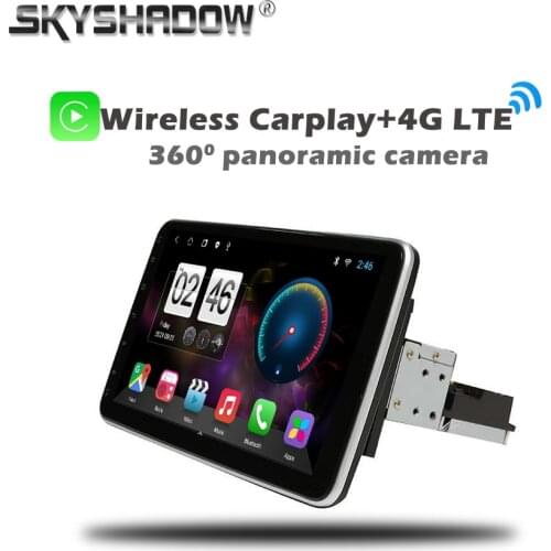 1Din Wireless Carplay 10" IPS Android 10.0 6G+128G 8Core Car DVD Player GPS Map WIFI Bluetooth 5.0 RDS Radio For universal radio