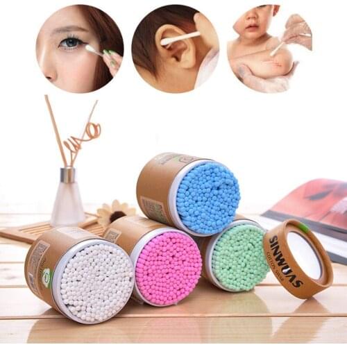 200Pcs/Box Bamboo Baby Cotton Swab Wood Sticks Double-Head Soft Cotton Buds Cleaning Of Ears Tampons Cotonete Pampons Baby Care