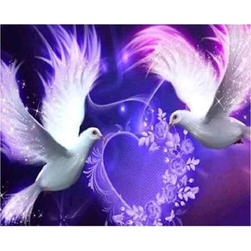5D Diy Diamond Embroidery Diamond Painting Round Drill Mosaic Pasted Full Canvas Cross Stitch Crafts Needlework Peace Dove