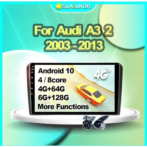 6G+128G For Audi A3 2 2003 2004 2005 2006 2007- 2013 Android Auto Multimedia Video Car Radio Navigation GPS Carplay Player DVD