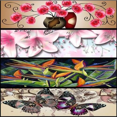 Touoilp square&round butterfly 5d Embroidery Scenic dream Coloured trees Cross Stitch Full Rich bamboo poppy Diamond Painting