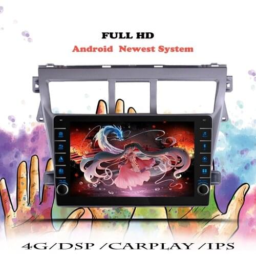 8” Android 10.0 DVD For Toyota Vios Yaris 2007-2013 2din Car Radio Multimedia Video DSP Carplay Player Navigation GPS Head Unit
