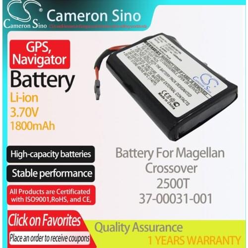 CameronSino Battery for Magellan Crossover 2500T fits Magellan 37-00031-001 GPS,Navigator battery 1800mAh 3.70V Li-ion Black