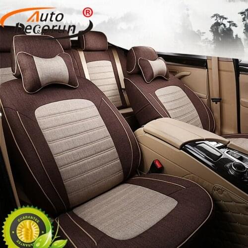 AutoDecorun Custom Fit Automobiles Seat Covers for Skoda Superb 2012-2016 Accessories 18PCS/set Linen Fabric Seat Supports Cover