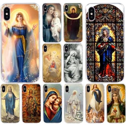 155H Virgin Mary Christian Soft Silicone Tpu Cover phone Case for iphone 5 5s se X XR XS Max case