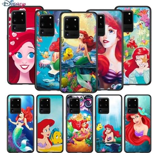 Mermaid Princess for Samsung S20 FE Ultra Plus A91 A81 A71 A51 A41 A31 A21S A72 A52 A42 A02S Soft Black Phone Case