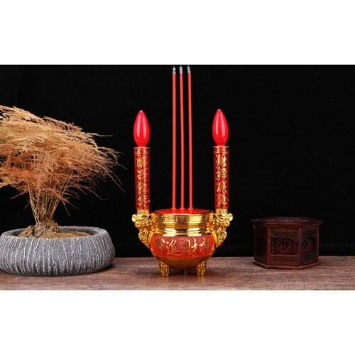 Electric New LED electric incense burner plug-in electric candle table mammon lamp Buddha worship lamp statues Home wedding