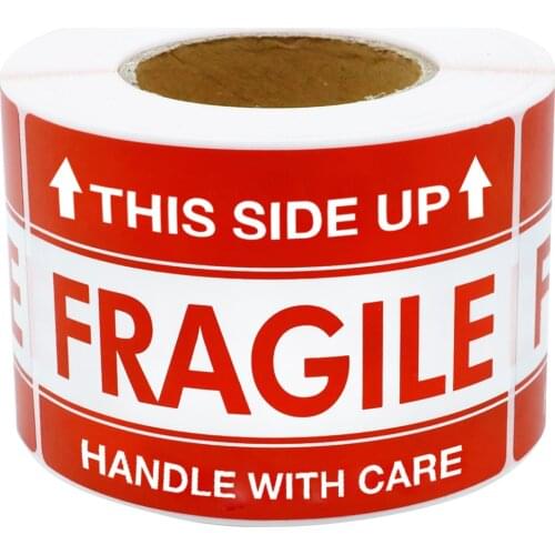 Fragile Warning 'this side up' Fragile handle with care Sticker Goods Handle With Care Labels Red Stickers Stationery Supplies