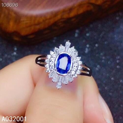 KJJEAXCMY fine jewelry natural sapphire 925 sterling silver new adjustable gemstone women ring support test popular noble