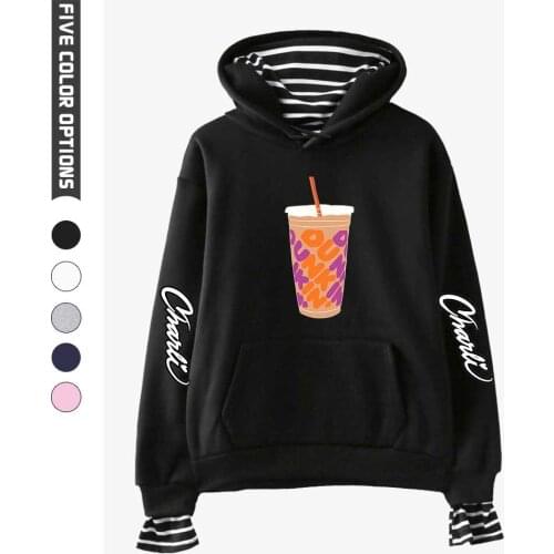 2021 Hot New Charli Damelio Sweatshirt Hoodie Women Fake Two Piece Sweatshirt Girls Kpop Pullover Charli Damelio Merch Clothes