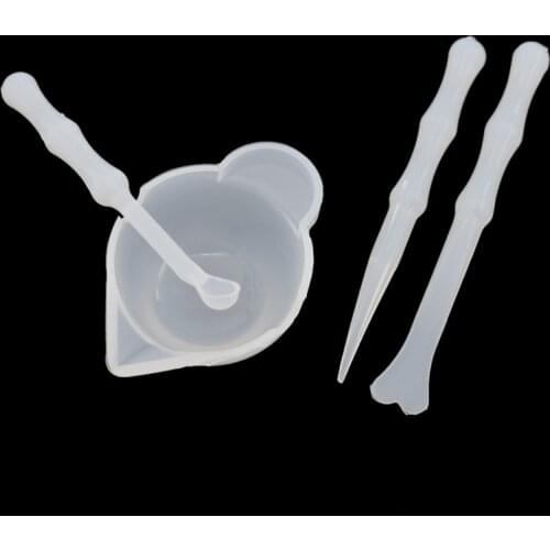 DIY Craft Pigment Mixer Tools Set UV Resin Mixing Silicone Cup Reusable Bowl With 3pcs Stirrers Accessories