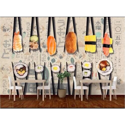Custom mural 3d photo wallpaper Japanese sushi restaurant background wall room home decor 3d wall murals wallpaper for wall 3 d