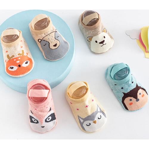 Baby Boy Girl Floor Socks Anti-slip Cartoon Animal Print Socks Toddler Spring Summer Autumn Floor Non-slip Socks