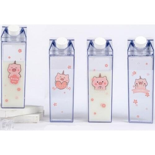 Portable Lovely Plastic Water Bottle Cup Cartoon Water Juice Coffee Cup Cute Kids Girl School Kawaii Bottles Flask