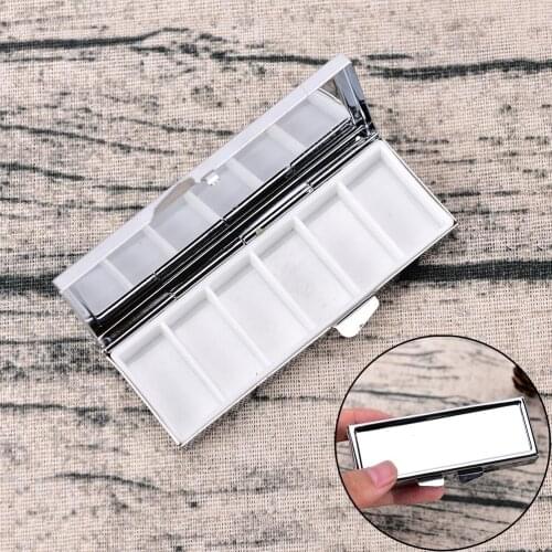 2019 Portable Essential 6 Grid Folding Pill Case Container For Medicines Organizer Travel Pill Box Refillable Bottle 85*35*15mm