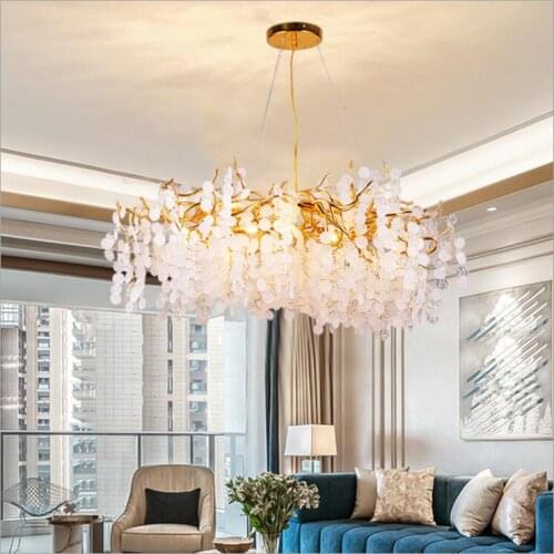 Post-modern Golden Crystal Droplight Nordic Luxury Simple Creative Villa Project Home Bedroom Restaurant