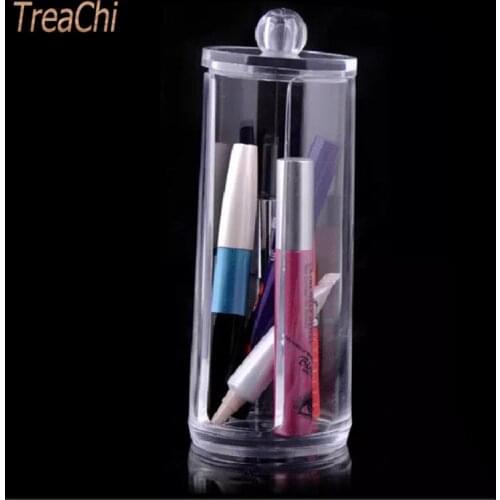 Straight Tube Cosmetic Storage Box with Cover Yuantong Dustproof Storage Box Transparent Plastic Storage Box Makeup Organizer